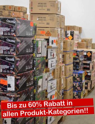 Mega Rabatte auf unsere Feuerwerk Produkte - Bis zu 60% Rabatt auf alle Feuerwerk Produkte bei Pyroland